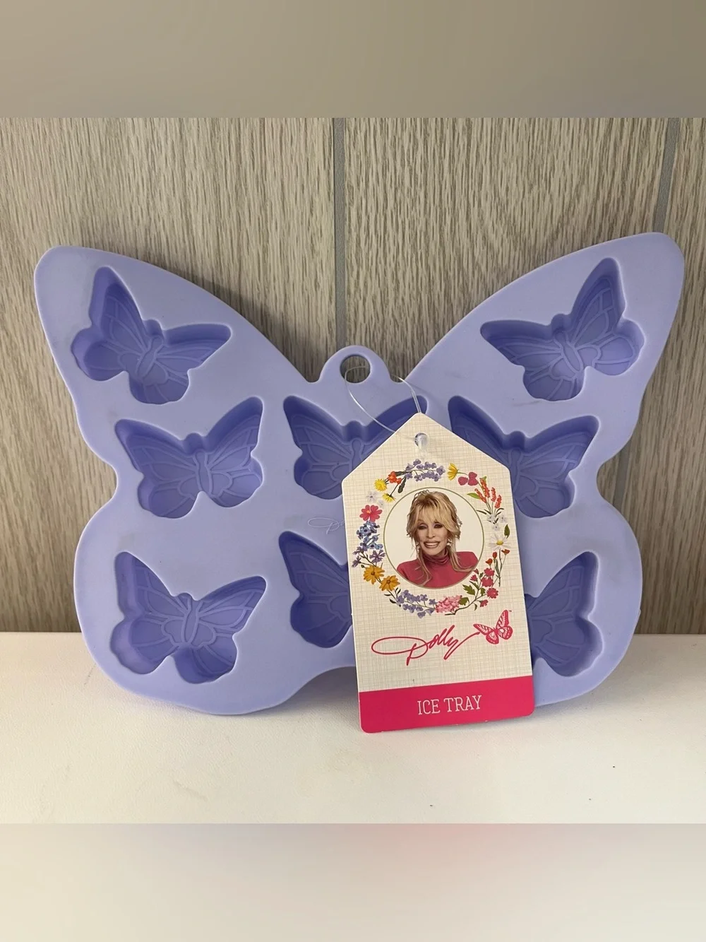 Purple Dolly Parton Silicone Butterfly Ice Tray Mold New DG